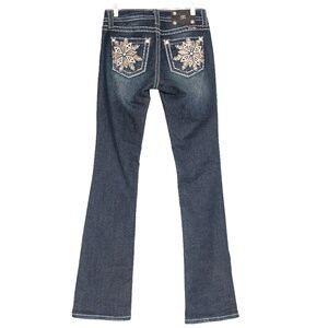 Miss Me Jeans Sz 26 Jeweled Snowflake Star Signature Boot Cut Western Flare